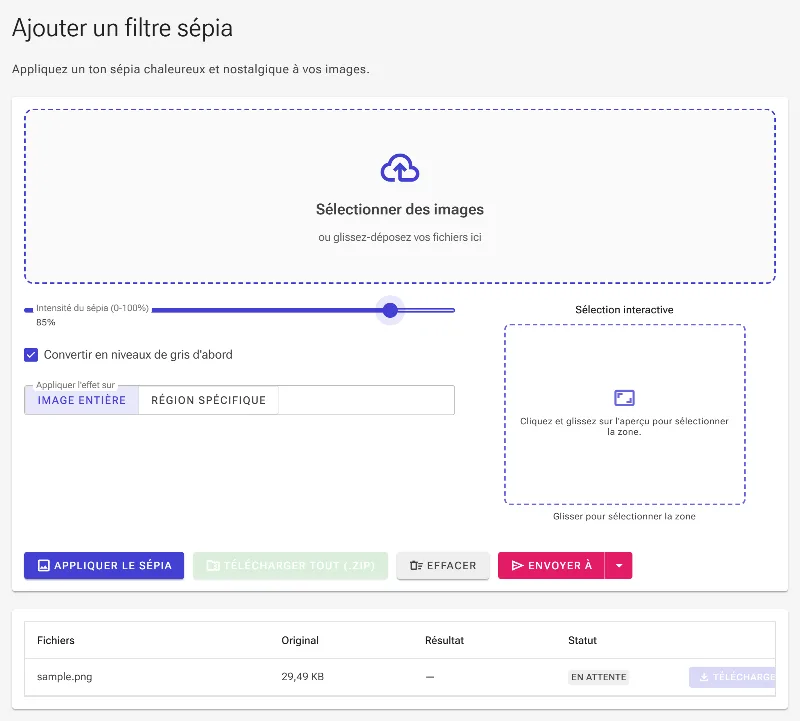 Ajustez l'intensité du filtre