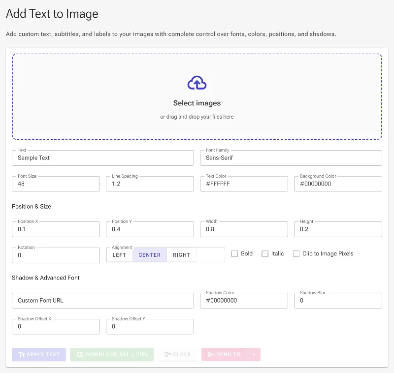 Launch the Add Text Tool