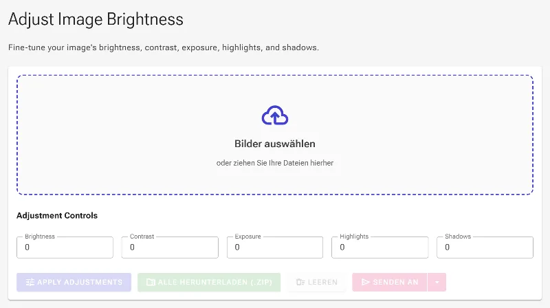 Öffnen Sie das Helligkeits-Anpassungstool