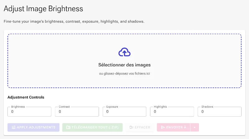 Ouvrir l'outil de réglage de la luminosité