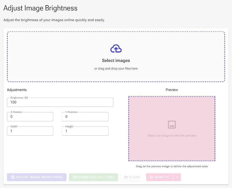 Open the brightness adjustment tool