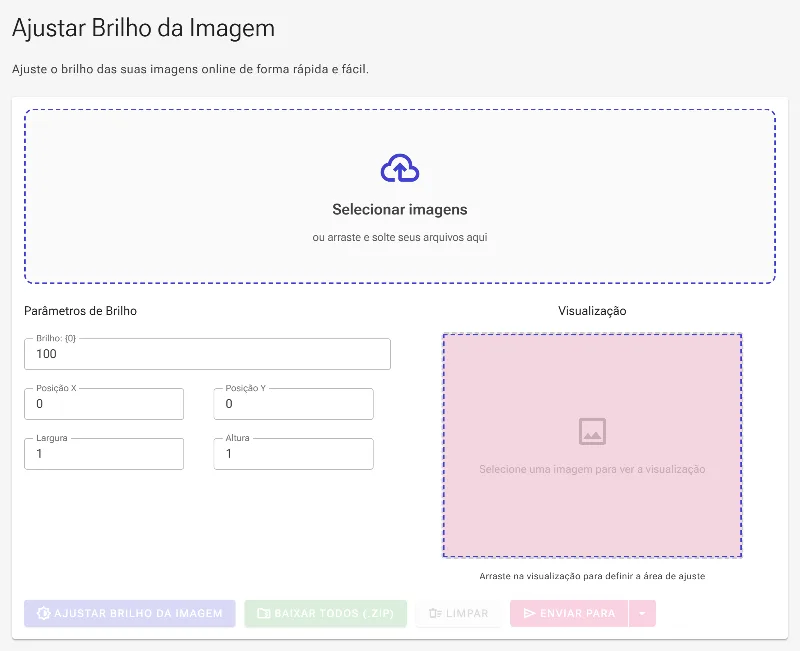 Abra a ferramenta de ajuste de brilho