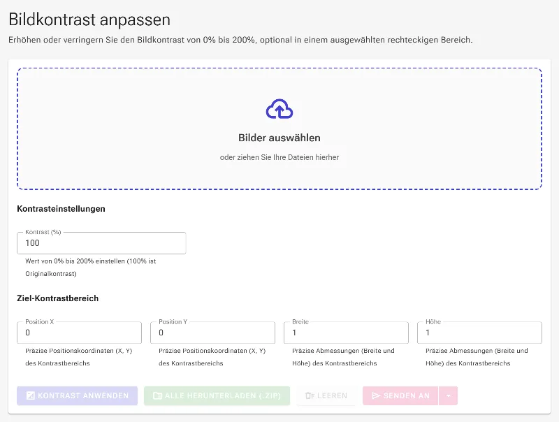 Öffnen Sie das Kontrast-Anpassungstool