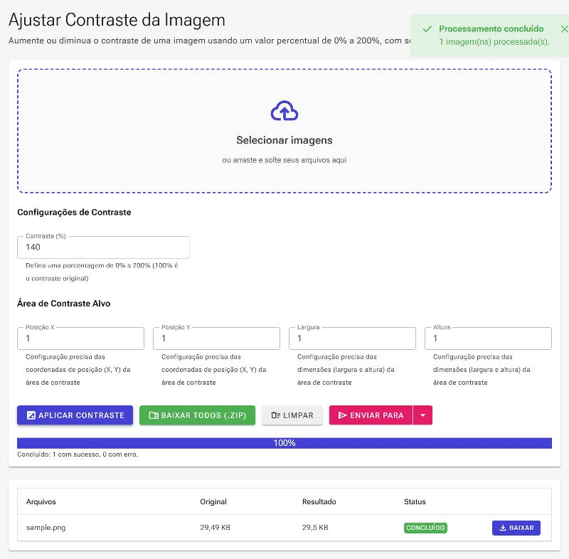 Aplique o contraste e baixe sua imagem