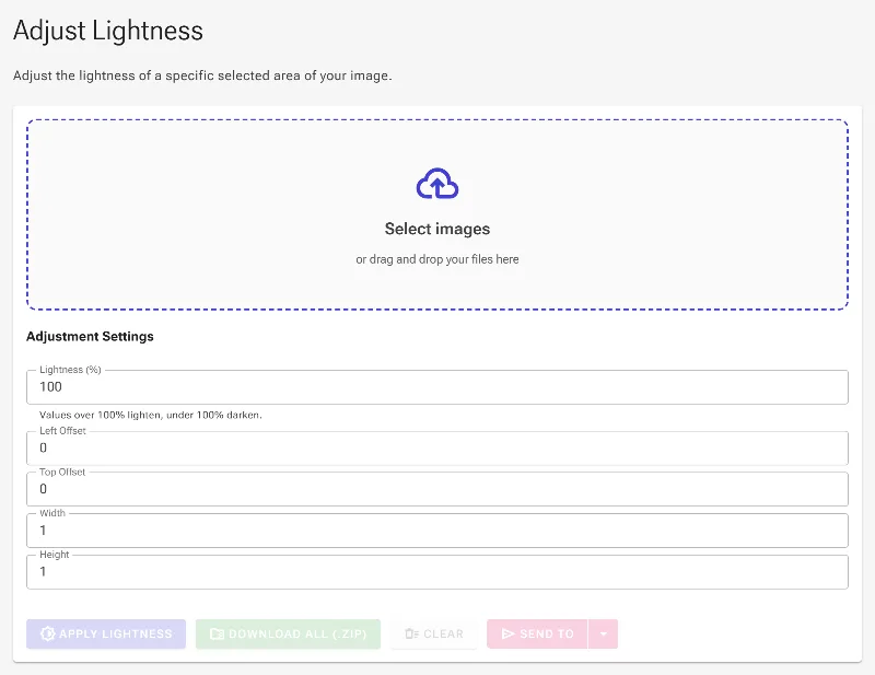 Open the region lightness tool