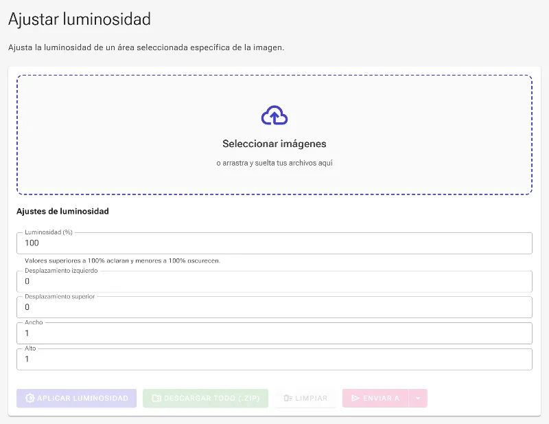 Abre la herramienta de luminosidad regional