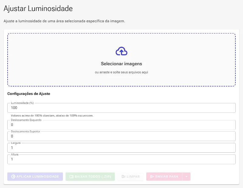 Abra a ferramenta de luminosidade de região