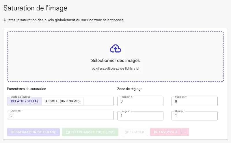 Ouvrir l'outil d'ajustement de la saturation