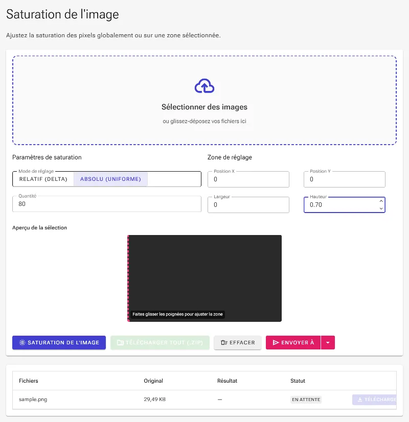 Définir une zone localisée