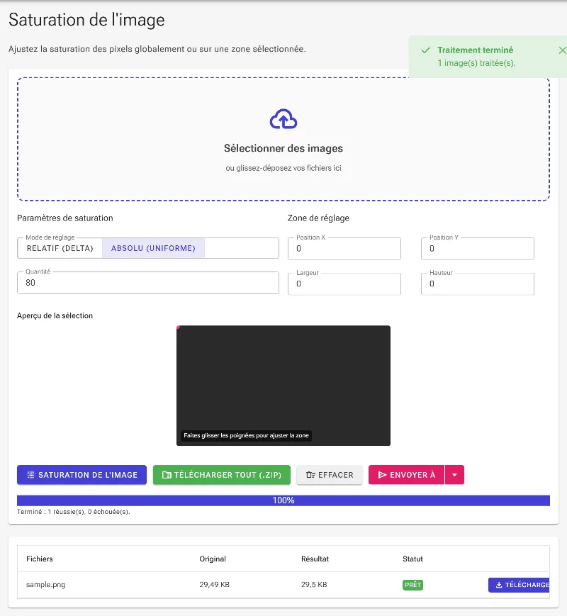 Appliquer les ajustements et exporter