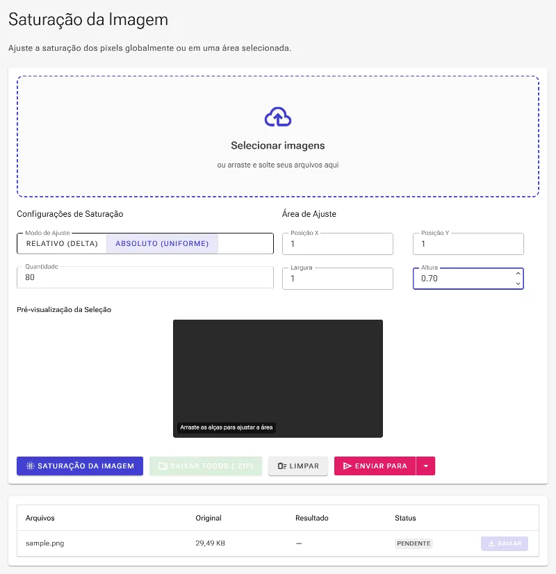 Defina uma área localizada