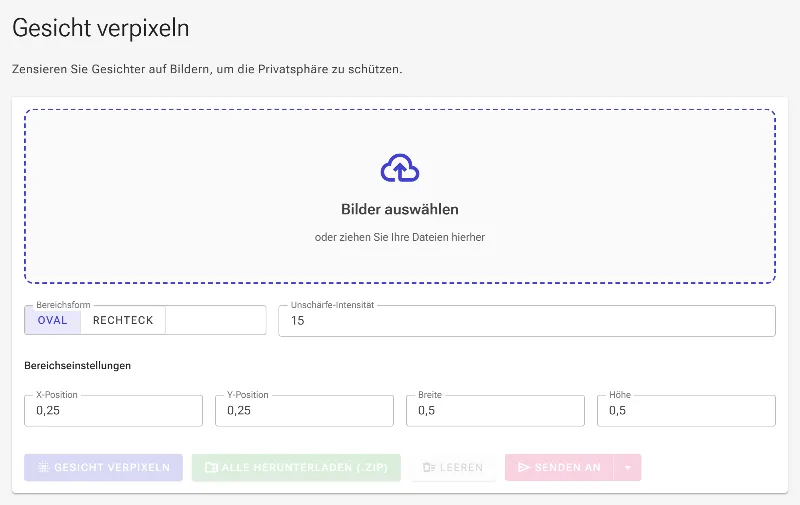 Öffne das Tool zum Verpixeln von Gesichtern