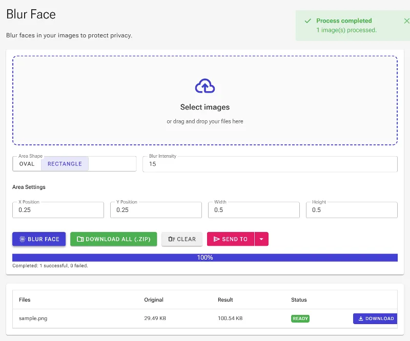 Process and download