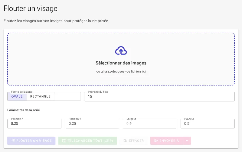 Ouvrez l'outil de floutage de visage