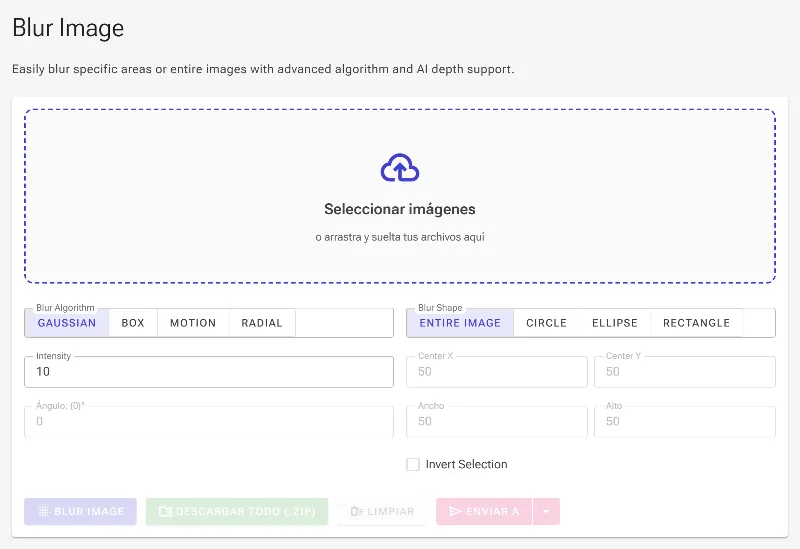 Abre la herramienta de desenfoque de imágenes