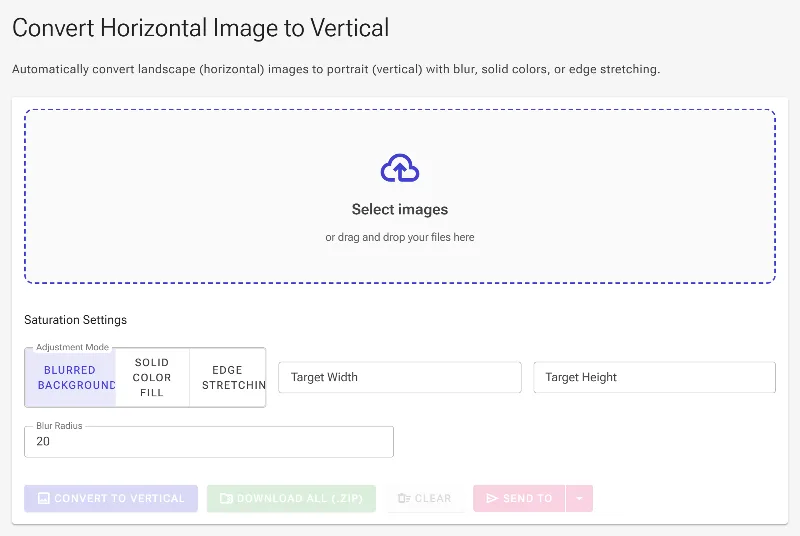 Open the vertical canvas converter
