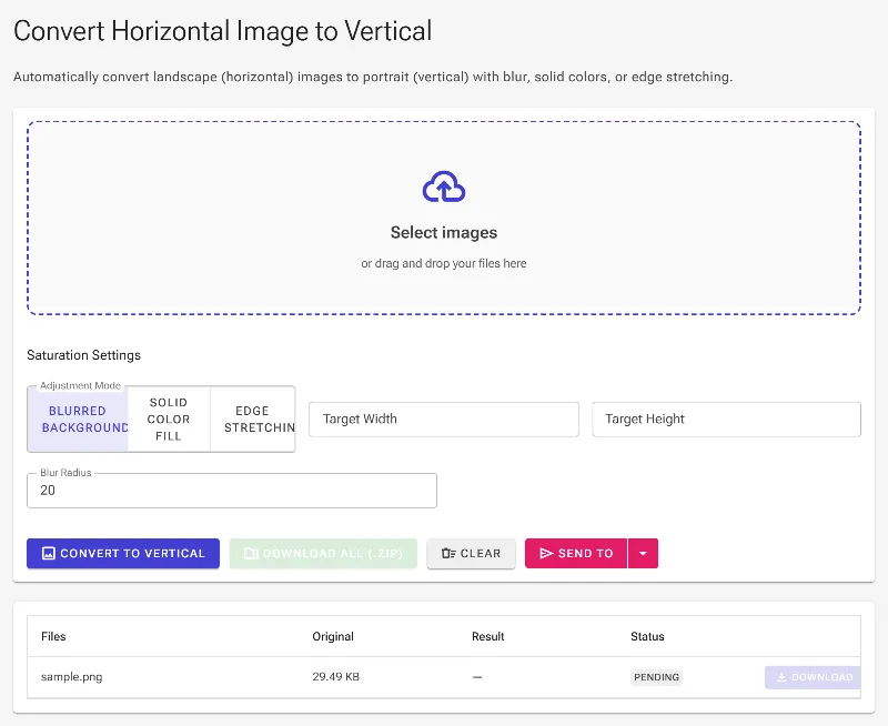 Upload your horizontal photo