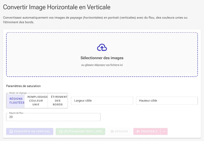 Ouvrez l'outil de conversion au format portrait
