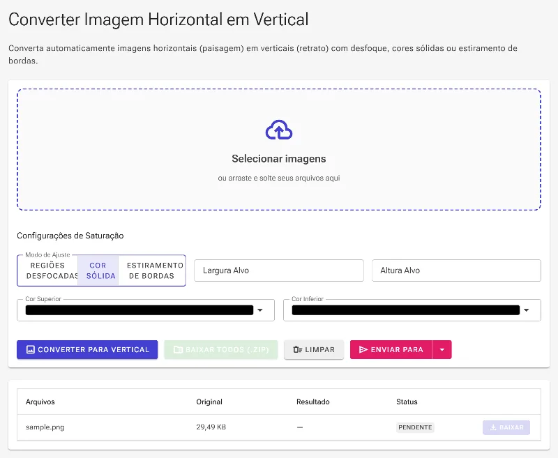 Configure fundos com cores sólidas