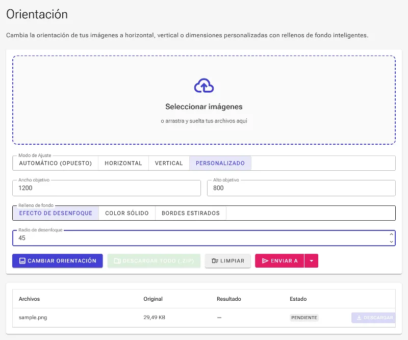 Ajusta el radio de desenfoque del fondo