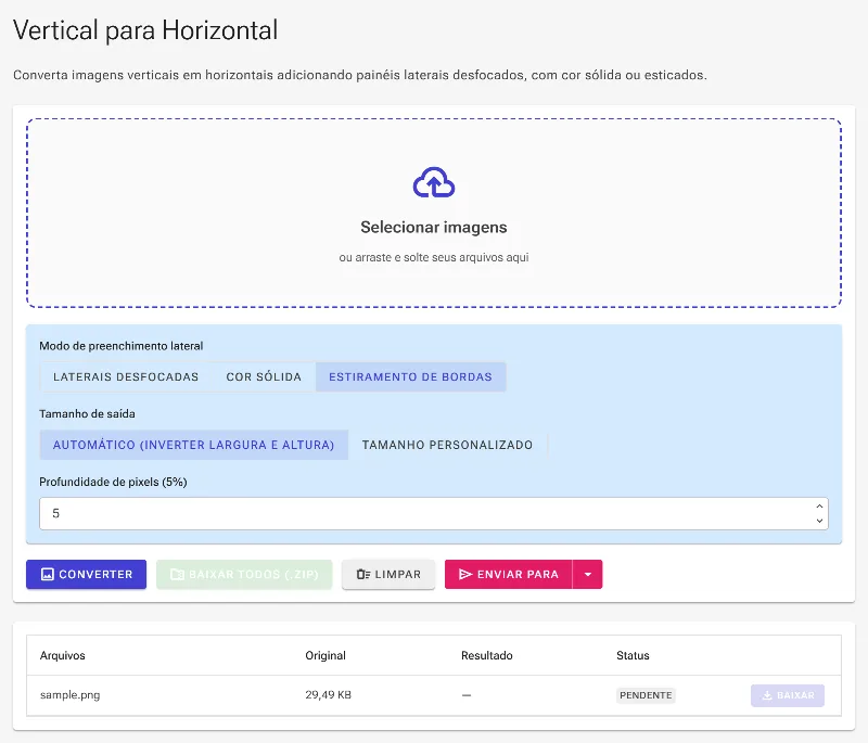 Aplique bordas de extensão de margens