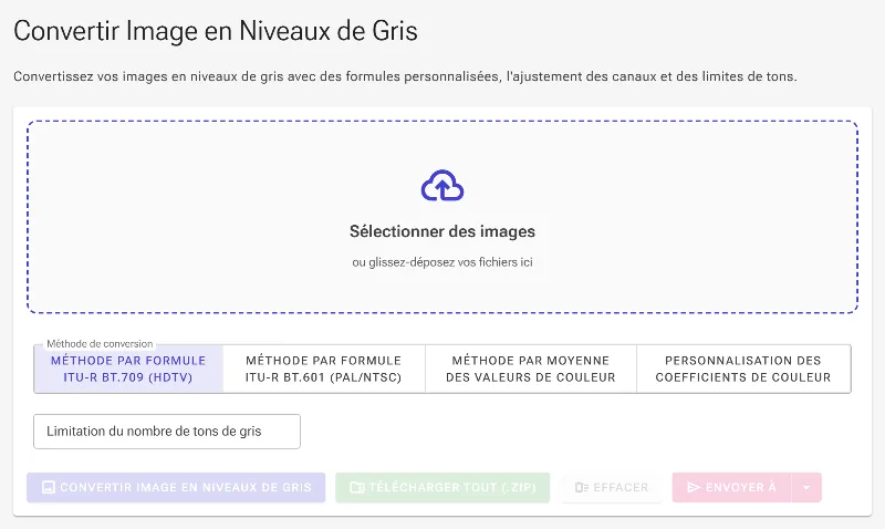 Ouvrir le convertisseur de niveaux de gris