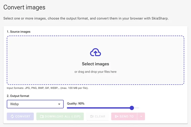 Select or drop your PNG files