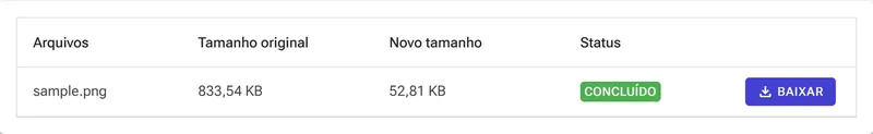 Converter e baixar resultados