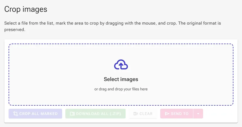 Upload state — drag files or click to pick them.