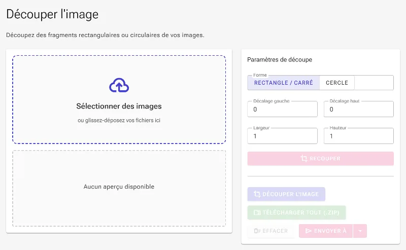 Ouvrez l'outil de découpe d'image