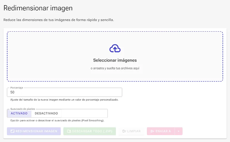 Abre la herramienta para reducir imágenes