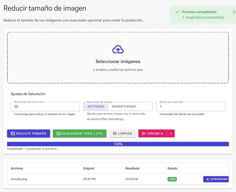 Ejecuta y descarga los resultados