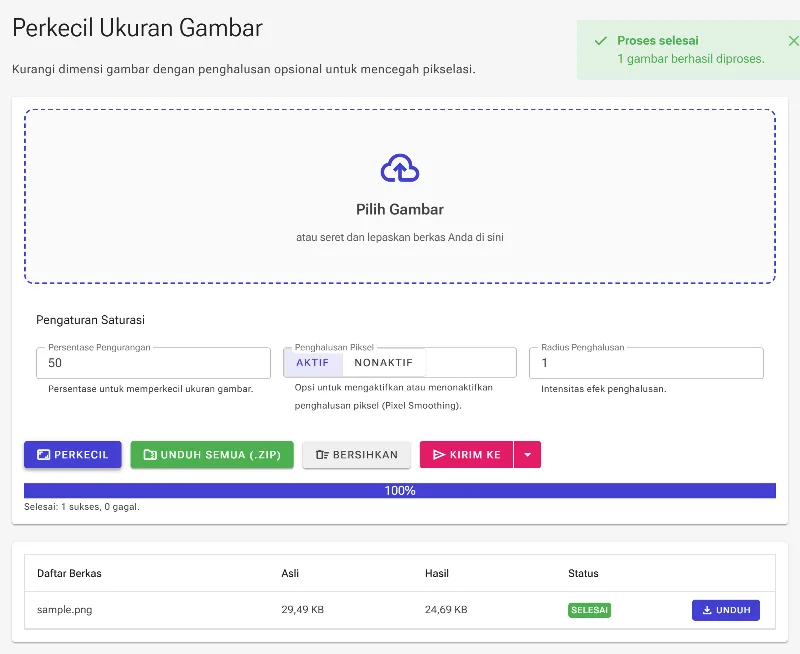 Eksekusi dan Unduh Hasil