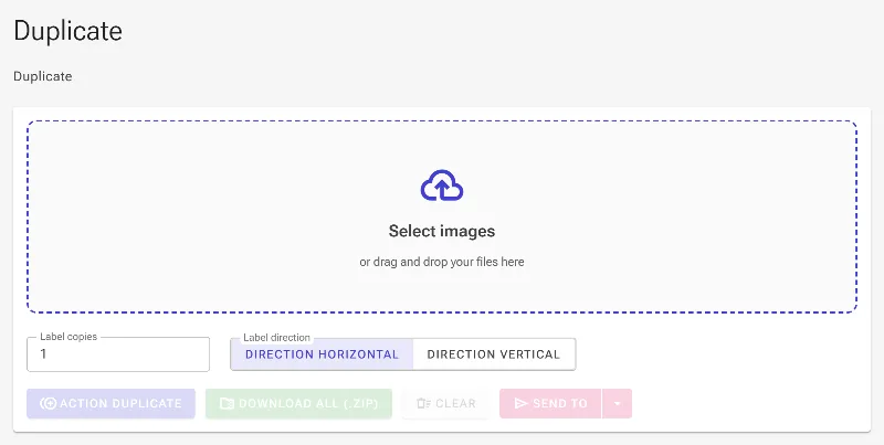 Open the image duplication tool