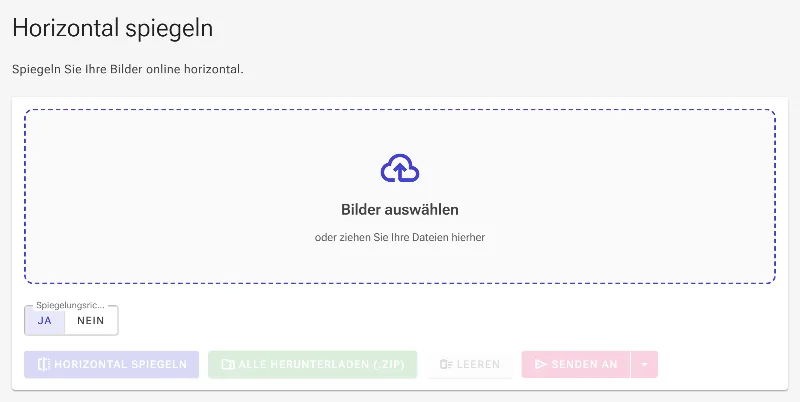 Öffnen Sie das Tool zum horizontalen Spiegeln