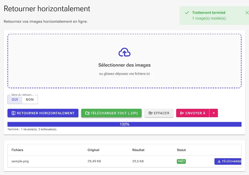 Téléchargez votre image inversée