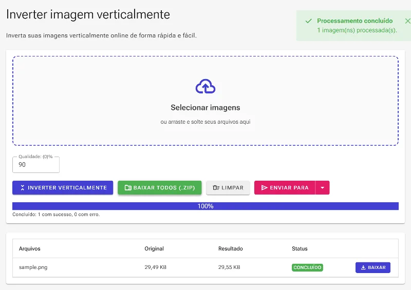 Baixe suas imagens invertidas
