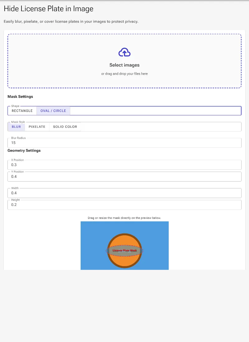 Select the mask shape