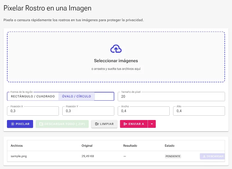 Elige una forma rectangular u ovalada