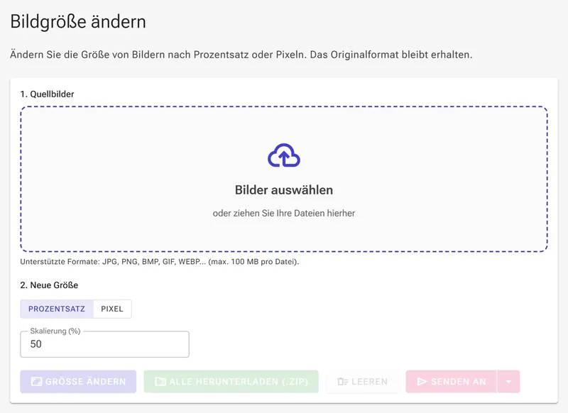 Upload-Bildschirm