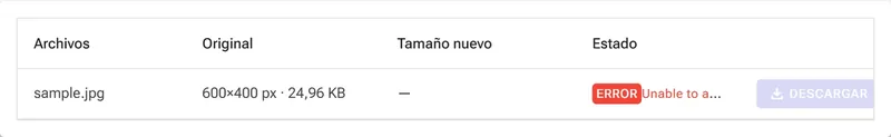 Pantalla de cuadrícula de resultados