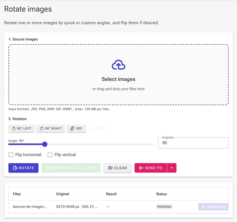 Choose a Quick Rotation Angle (90°, 180°)