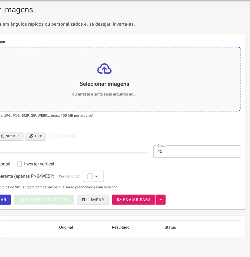 Defina um ângulo de rotação personalizado