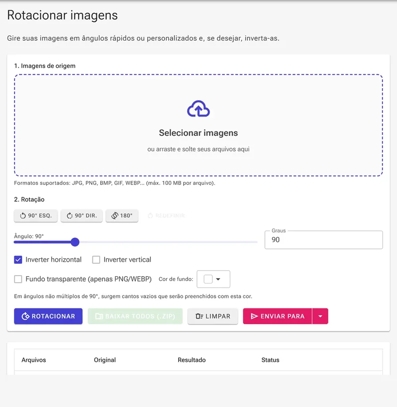 Espelhe com Inverter horizontal / vertical
