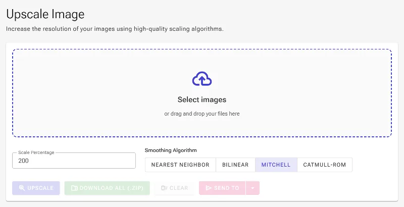 Explore the image upscaling tool