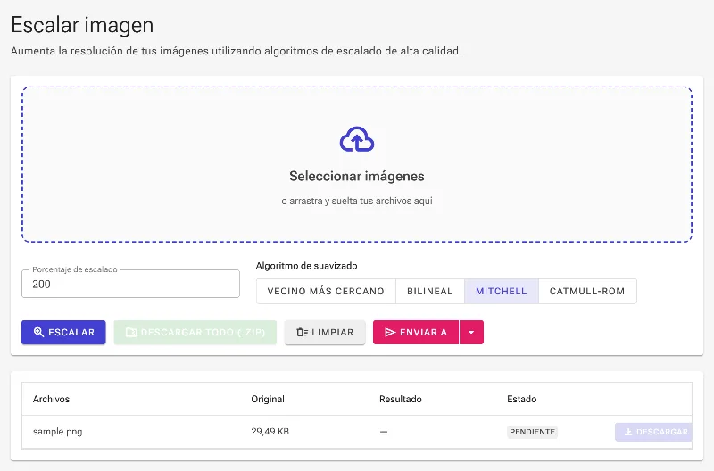 Elige un algoritmo de suavizado de píxeles