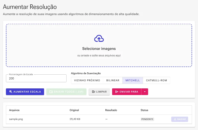 Escolha um algoritmo de suavização de pixels
