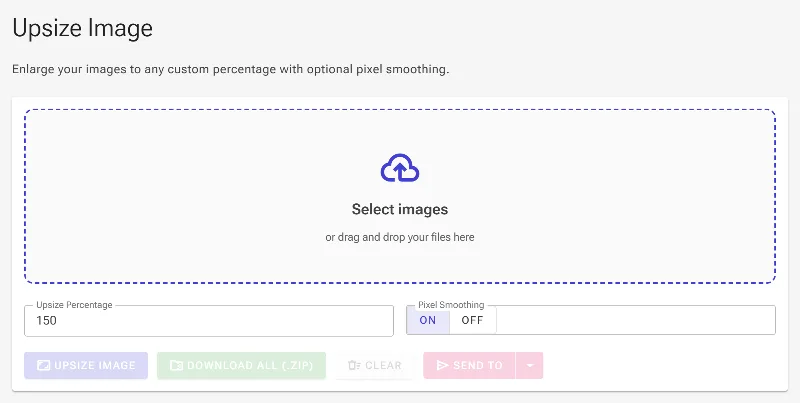 Open the image upsize tool